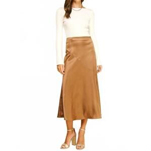 NEW PINCH paris midi skirt in brown